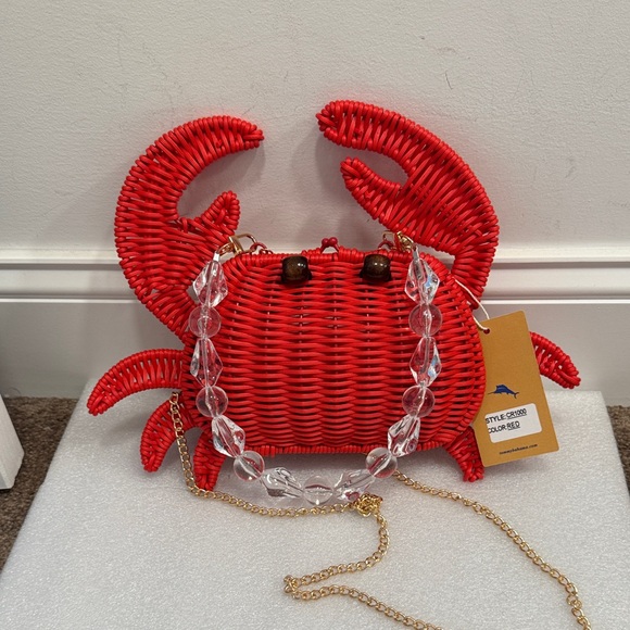 Tommy Bahama Handbags - Tommy Bahama red wicker crab crossbody bag purse NWT